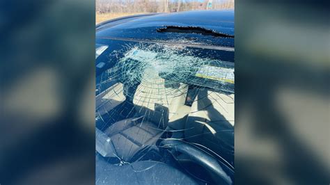 Driver says she's 'very lucky' after pole smashes her windshield on I-25